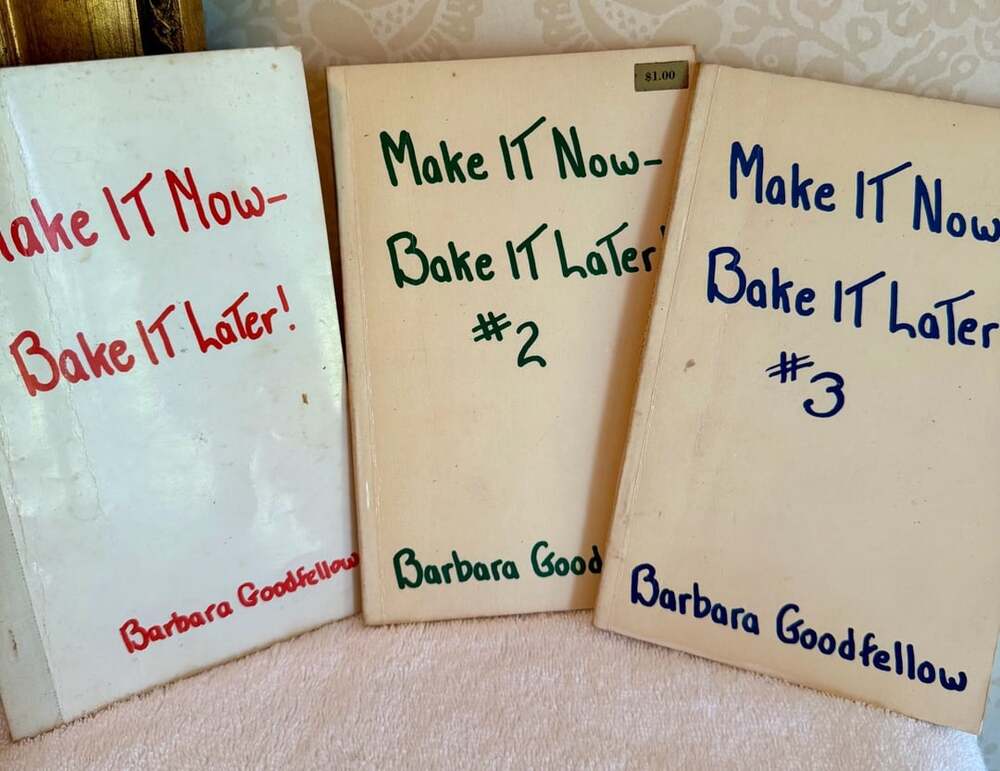 Vintage 1958-1960s Make It Now Bake It Later Barbara Goodfellow Cookbooks #1 #2